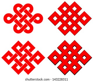 A Chinese Endless knot. Vector illustration.