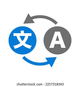 Chinese and English translation icon. Vector.