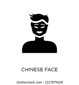 Chinese face icon. Chinese face symbol design from People collection. Simple element vector illustration on white background.