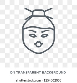 Chinese face icon. Trendy flat vector Chinese face icon on transparent background from People collection. High quality filled Chinese face symbol use for web and mobile