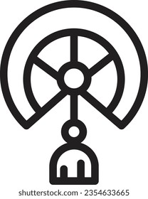 Chinese Fan Auspicious Outline Icon