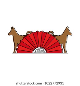 chinese fan with dogs