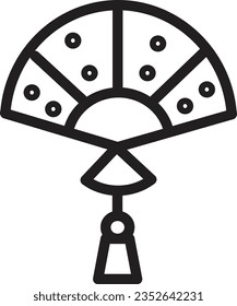 Chinese Fan Folding Outline Icon