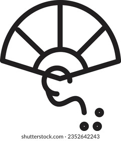 Chinese Fan Folding Outline Icon