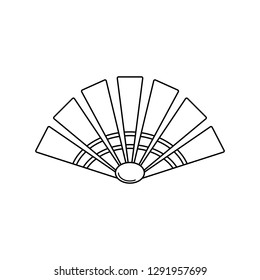 Chinese fan lline icon, Folding fan line icon