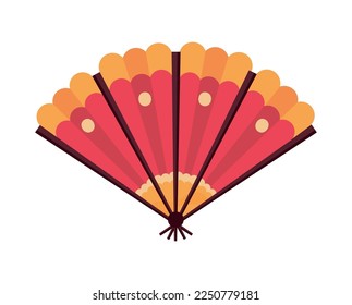 chinese fan ornate icon isolated