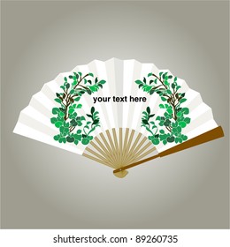 Chinese fan painting vector background