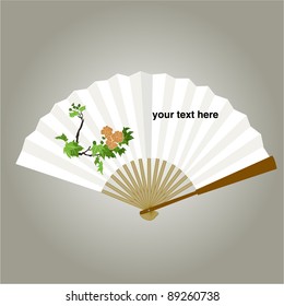 Chinese fan painting vector background