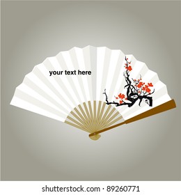 Chinese fan painting vector background