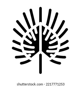 chinese fan palm glyph icon vector. chinese fan palm sign. isolated symbol illustration