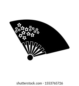Chinese fan. Paper fan. asian culture. icon