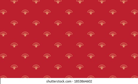 Fondo de pantalla del patrón de ventilador chino. Símbolo de ventilador chino.
