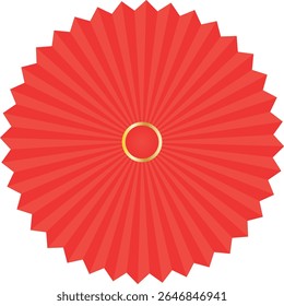 
Chinese fan. Round fan. Isolated vector illustration on transparent background.