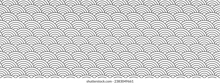 chinese, fan seamless pattern. asian texture background of ramen or wave. vector illustration