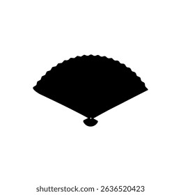 Chinese fan silhouette icon vector flat design.
