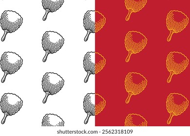 chinese fans engraving seamless pattern background set for packaging. retro traditional hand held fans background. doodle paper fans wallpaper. pattern background with hand held chinese fans festival.