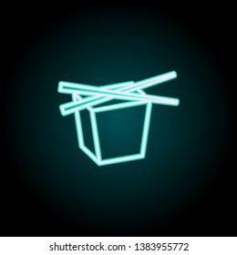 Chinese fast food neon icon. Elements of fast food set. Simple icon for websites, web design, mobile app, info graphics