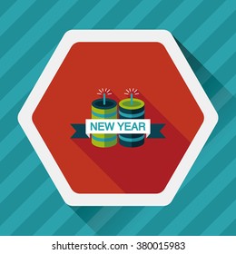 Chinese festival couplets with lantern flat icon with long shadow,eps10