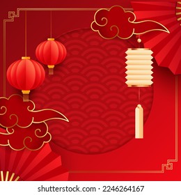 Chinese Festivals New Year with asian elements on background. happy chinese new year