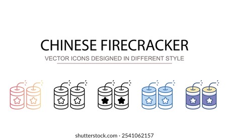 Design de ícone de foguete chinês com ilustração de estoque de fundo branco