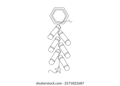 Chinese firecrackers concept one-line drawing