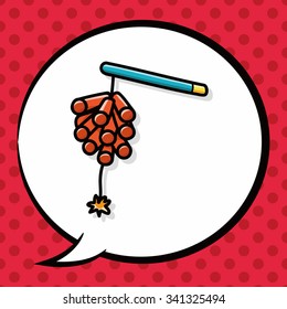 Chinese firecrackers doodle, speech bubble