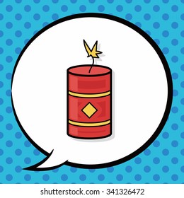 Chinese firecrackers doodle, speech bubble