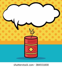 Chinese firecrackers doodle, speech bubble