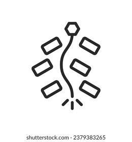 Chinese Firecrackers Icon. Vector Linear Illustration of Traditional Lunar New Year Celebration Explosive Strings. Symbol of Prosperity, Joy, and New Beginnings. Festive Cultural Element.
