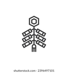 Chinese Firecrackers line icon. linear style sign for mobile concept and web design. New Year Firecrackers outline vector icon. Symbol, logo illustration. Vector graphics