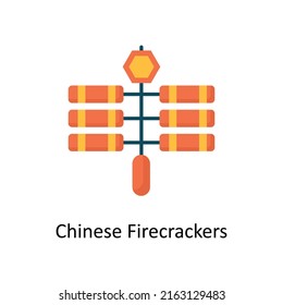 Chinese Firecrackers vector flat icon for web isolated on white background EPS 10 file