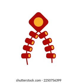 Chinese fireworks vector design template and illustration with editable stroke