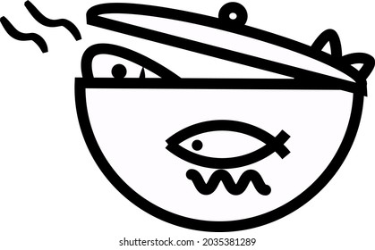 Chinese fish food, illustration, vector, on a white background.