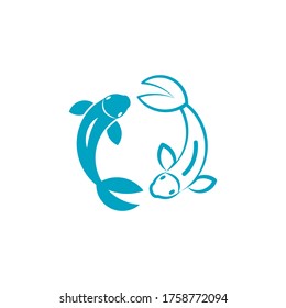 Chinese, fish icon vector template