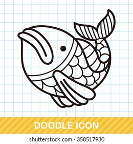 Chinese fish lucky pendant doodle