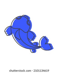Chinese fish silhouette icon. Koi Carp. Traditional Chinese symbol of good luck, happiness and well-being.