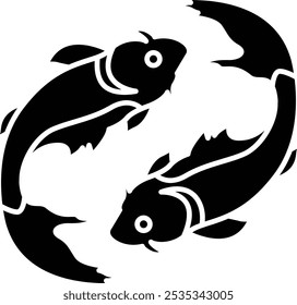 Símbolo de Peixe Chinês Ícone Representando Abundância, Prosperidade e Significado Cultural, Perfeito para Destacar Tradições, Festivais e Significado Simbólico na Cultura Chinesa com uma Bela e Arte