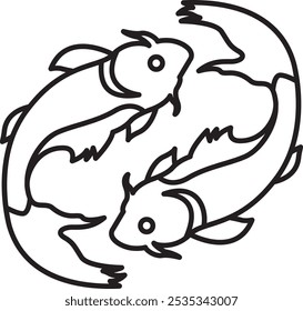 Chinese Fish Symbol Icon Representing Abundance, Prosperity, and Cultural Significance, Perfect for Highlighting Traditions, Festivals, and Symbolic Meaning in Chinese Culture with a Beautiful and Art