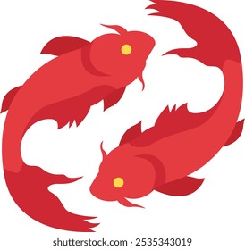 Símbolo de Peixe Chinês Ícone Representando Abundância, Prosperidade e Significado Cultural, Perfeito para Destacar Tradições, Festivais e Significado Simbólico na Cultura Chinesa com uma Bela e Arte