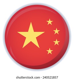 Chinese Flag Button Vector