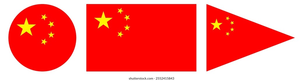 Chinese flag, circle flag of Chinese, china flag, triangle flag 