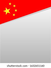 Chinese flag corner card background with copy space for your text.