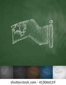 Chinese flag icon. Hand drawn vector illustration. Chalkboard Design