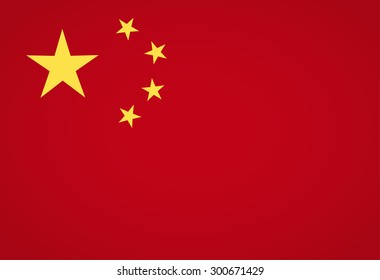 Chinese flag illustration. Vector art.