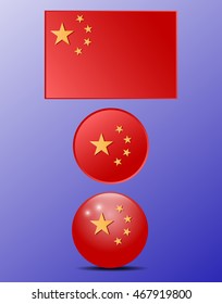 Chinese flag on a blue background , vector illustration