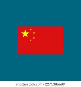 Chinese flag vector. The country with the most population in the world. Red flag with 5 stars