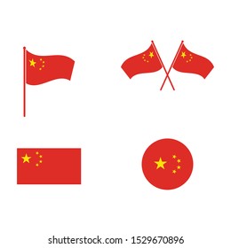chinese flag vector illustration design template