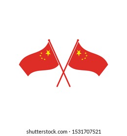 chinese flag vector illustration design template