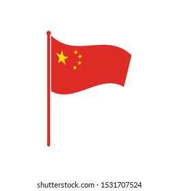 chinese flag vector illustration design template