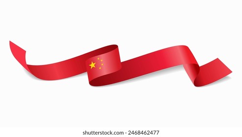 Chinese flag wavy abstract background. Vector illustration.